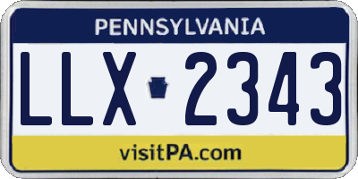 PA license plate LLX2343