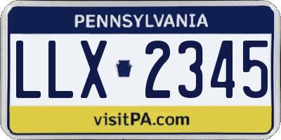 PA license plate LLX2345