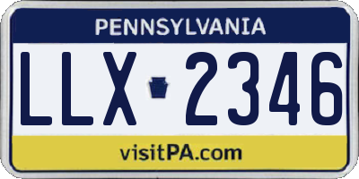 PA license plate LLX2346
