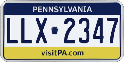 PA license plate LLX2347