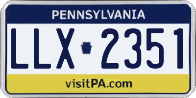 PA license plate LLX2351