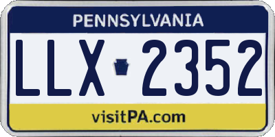 PA license plate LLX2352