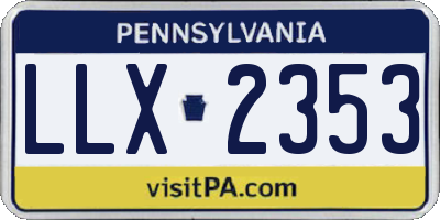 PA license plate LLX2353