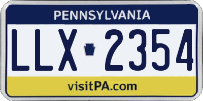 PA license plate LLX2354