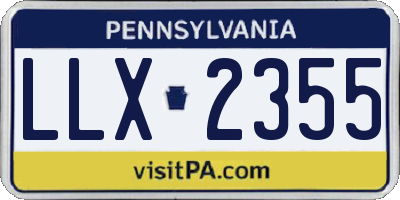 PA license plate LLX2355