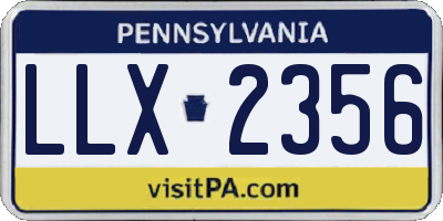 PA license plate LLX2356