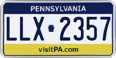 PA license plate LLX2357