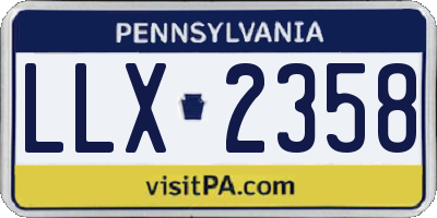 PA license plate LLX2358