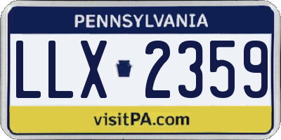 PA license plate LLX2359