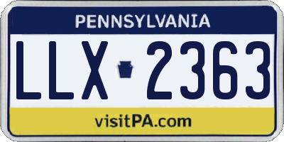PA license plate LLX2363