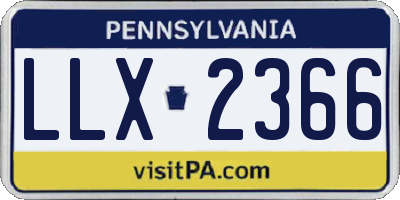 PA license plate LLX2366