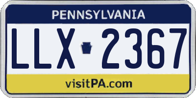 PA license plate LLX2367