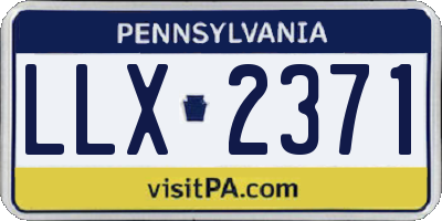 PA license plate LLX2371