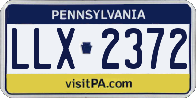 PA license plate LLX2372