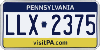 PA license plate LLX2375