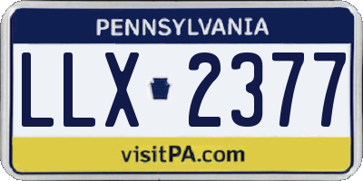 PA license plate LLX2377