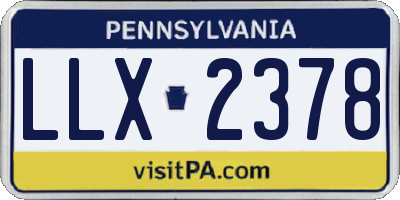 PA license plate LLX2378