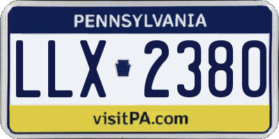 PA license plate LLX2380