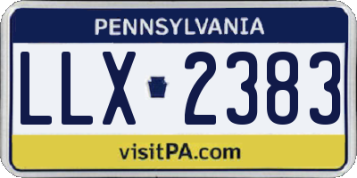 PA license plate LLX2383