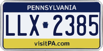 PA license plate LLX2385