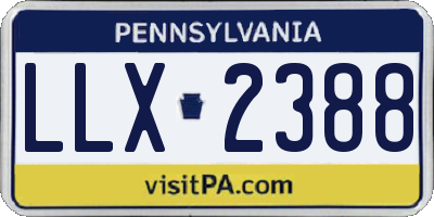 PA license plate LLX2388