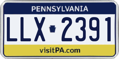 PA license plate LLX2391