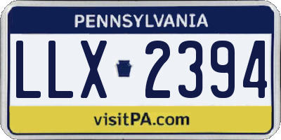 PA license plate LLX2394