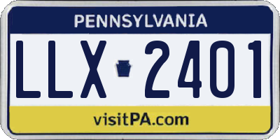 PA license plate LLX2401
