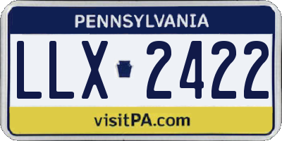 PA license plate LLX2422