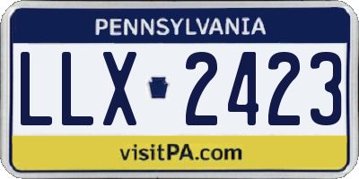 PA license plate LLX2423