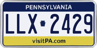 PA license plate LLX2429