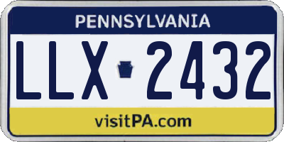 PA license plate LLX2432