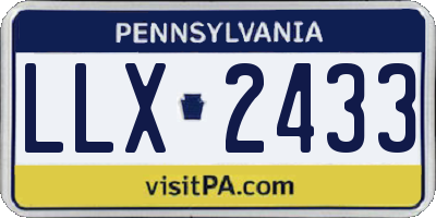 PA license plate LLX2433