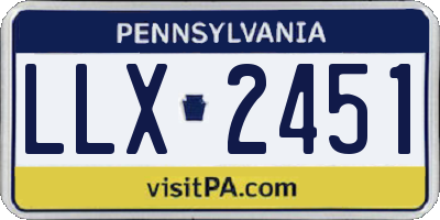 PA license plate LLX2451