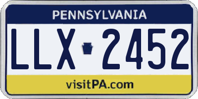 PA license plate LLX2452