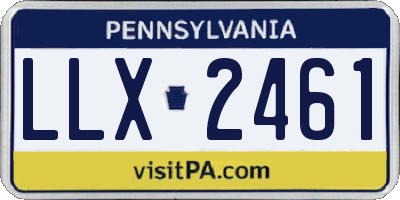PA license plate LLX2461