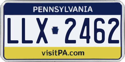 PA license plate LLX2462
