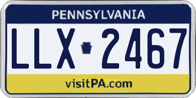 PA license plate LLX2467