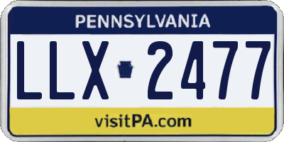 PA license plate LLX2477
