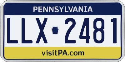 PA license plate LLX2481