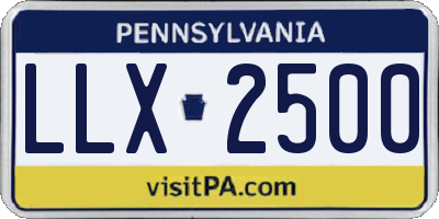 PA license plate LLX2500