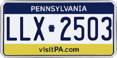 PA license plate LLX2503