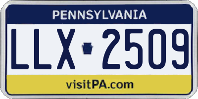 PA license plate LLX2509
