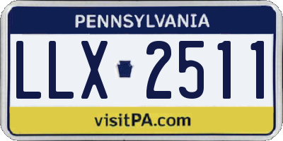 PA license plate LLX2511