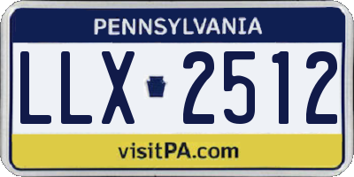 PA license plate LLX2512