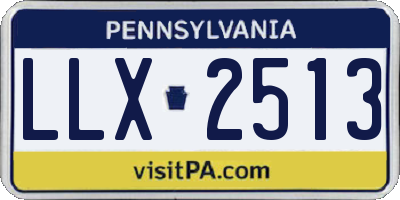PA license plate LLX2513