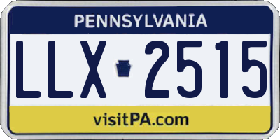 PA license plate LLX2515