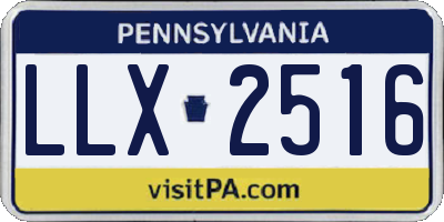 PA license plate LLX2516