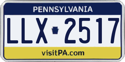 PA license plate LLX2517