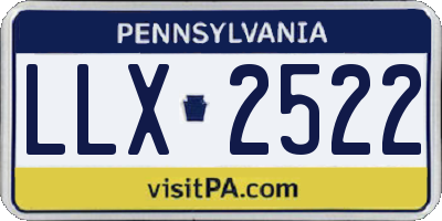 PA license plate LLX2522
